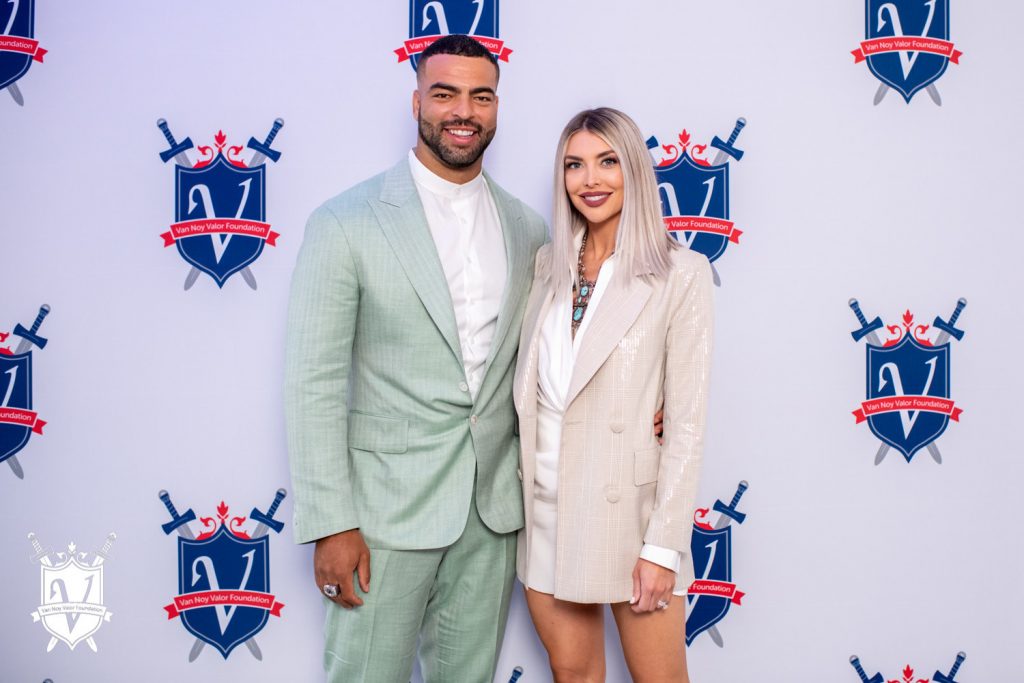 Kyle Van Noy of the New England Patriots and his wife, Marissa